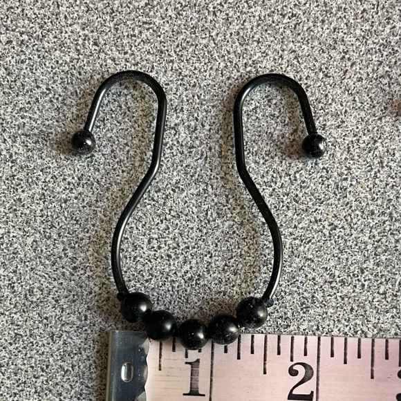 Black Double Sided Shower Curtain Hooks Set Of 12 - Picture 5 of 5
